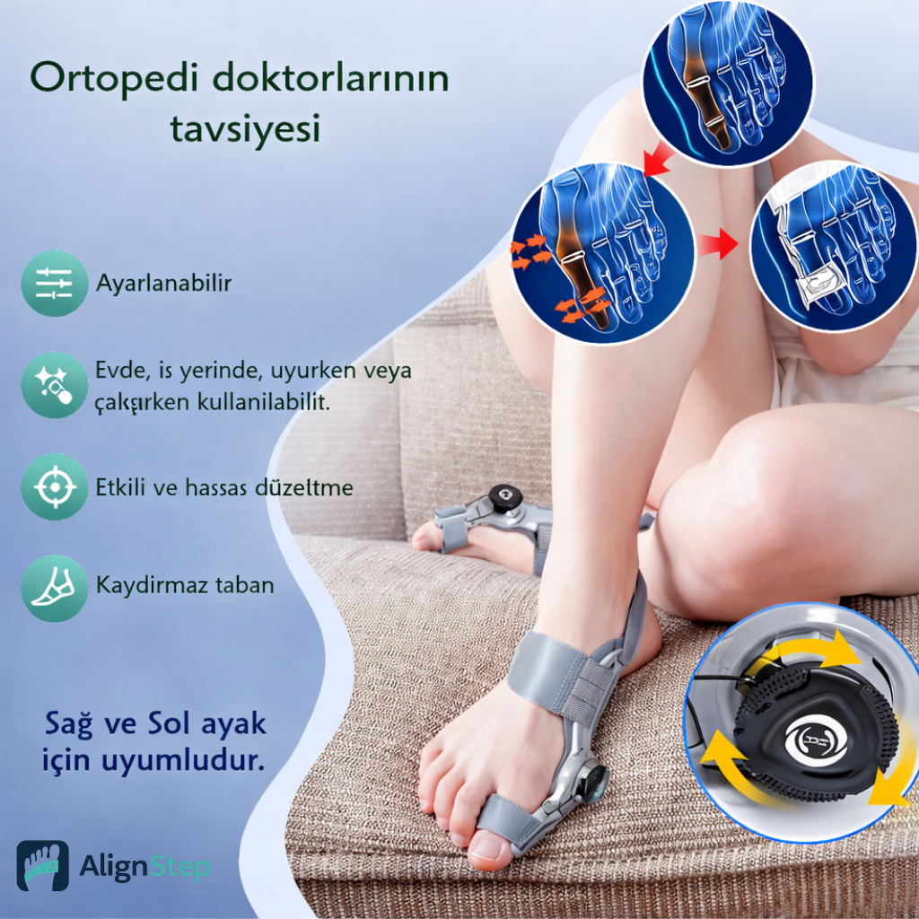 AlignStep™ Bunion Splint – Ayarlanabilir Başparmak Destek Ateli